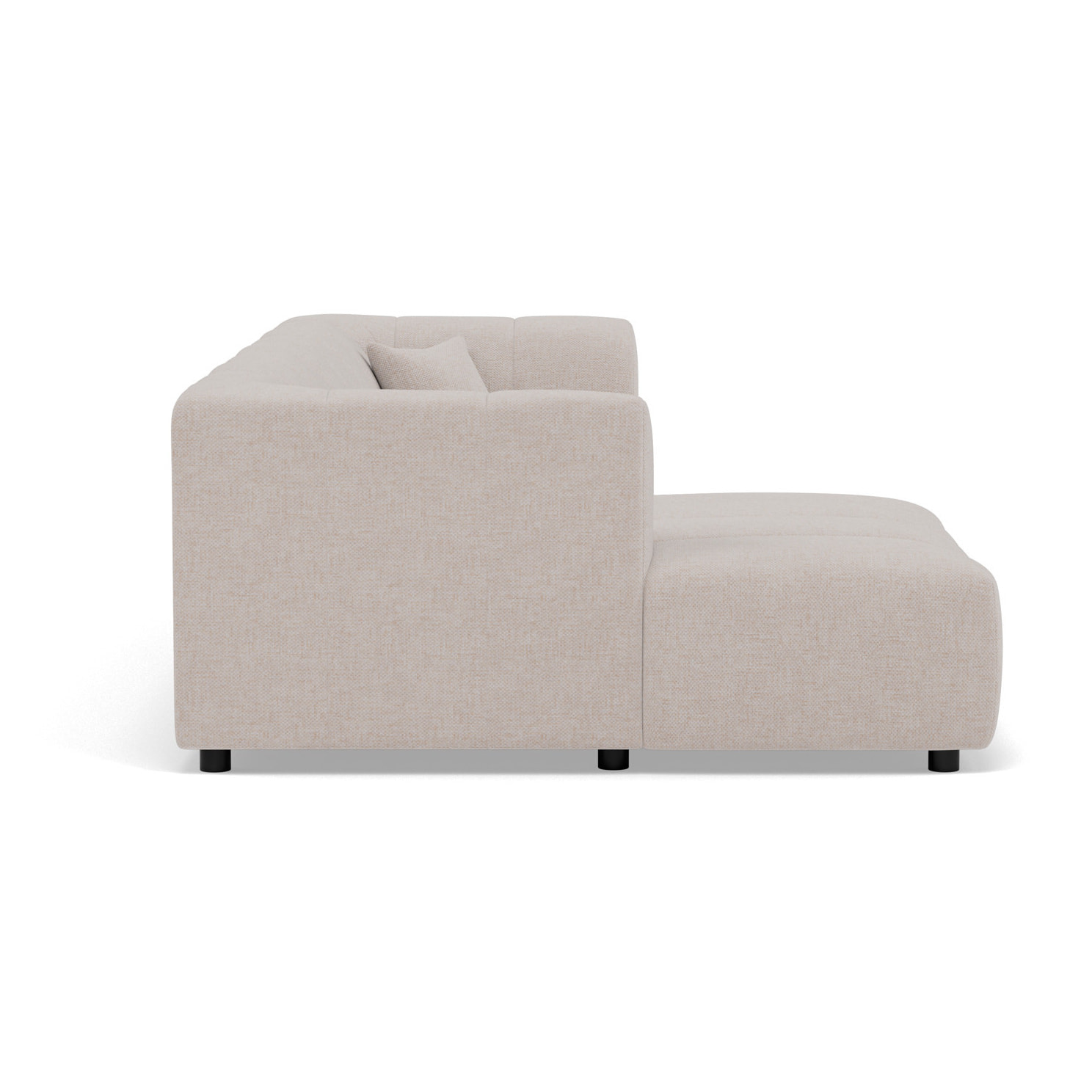 Curtis - canapé d'angle gauche 4 places avec accoudoir en tissu texturé - Beige