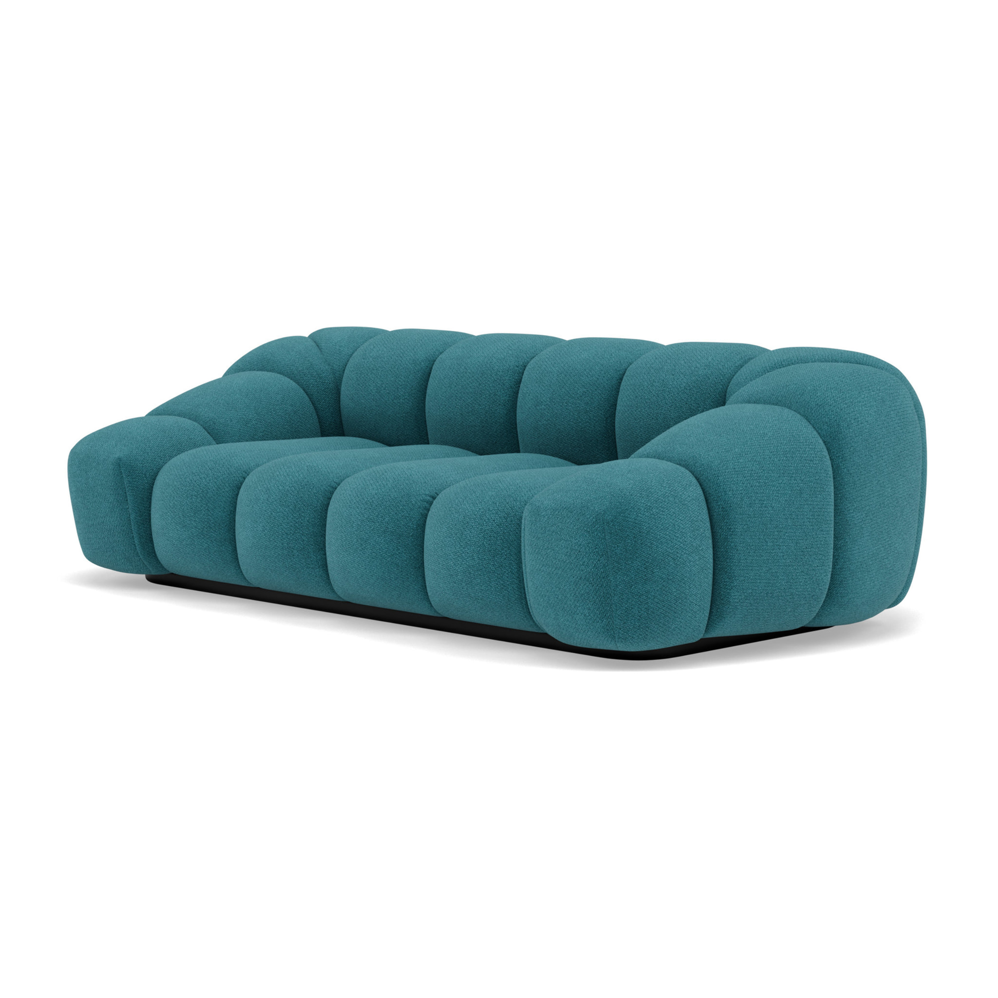 Ava - canapé 3 places bubble en velours texturé - Bleu marine