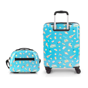 Juego de maletas infantiles ( cabina y neceser ) Happy rígidos con capacidad de 52,2 L