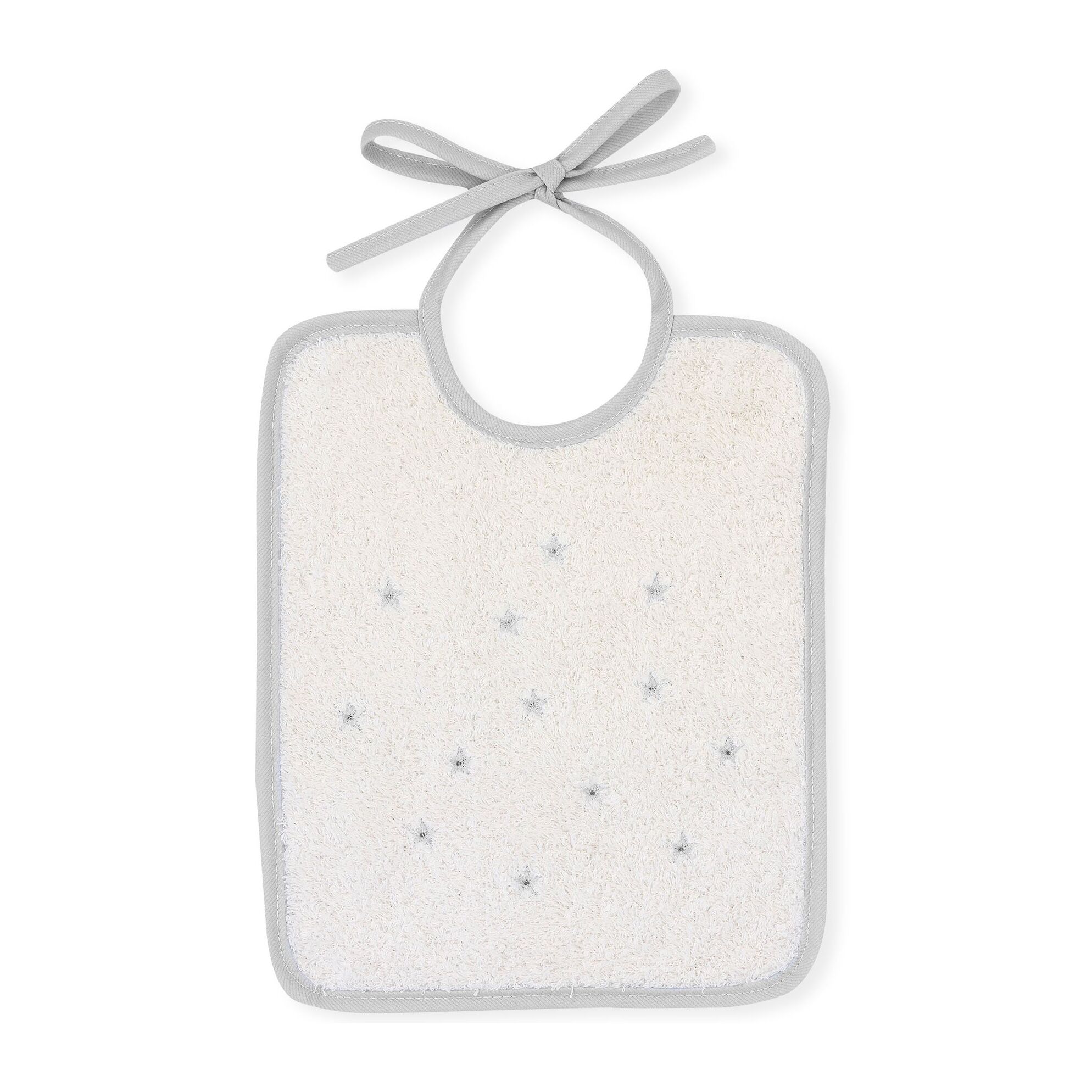 Babero Cuadrado Cinta Perritos-Coronas-Estrellitas Celeste Talla Uni