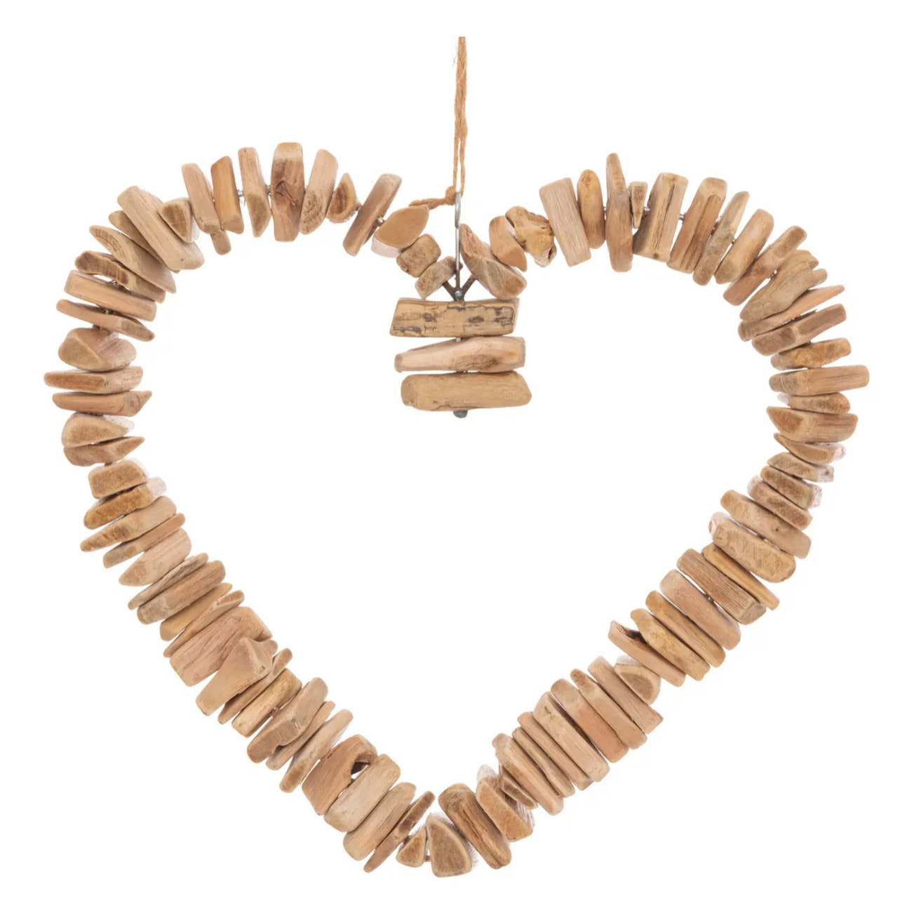 Déco murale coeur métal et hêtre H35cm