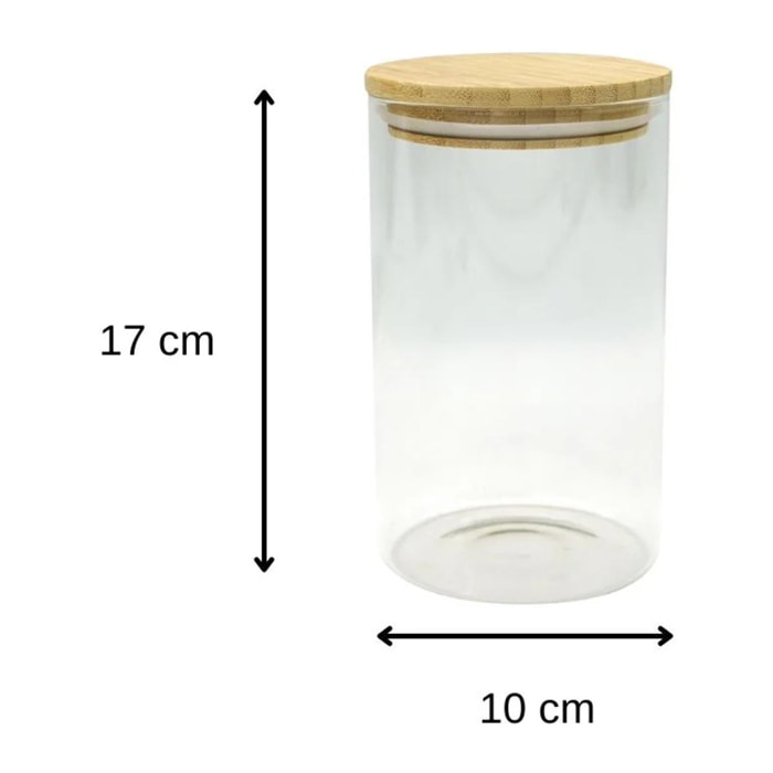 Boîte de conservation en verre 1,15L avec couvercle en Bambou Fackelmann Eco Friendly