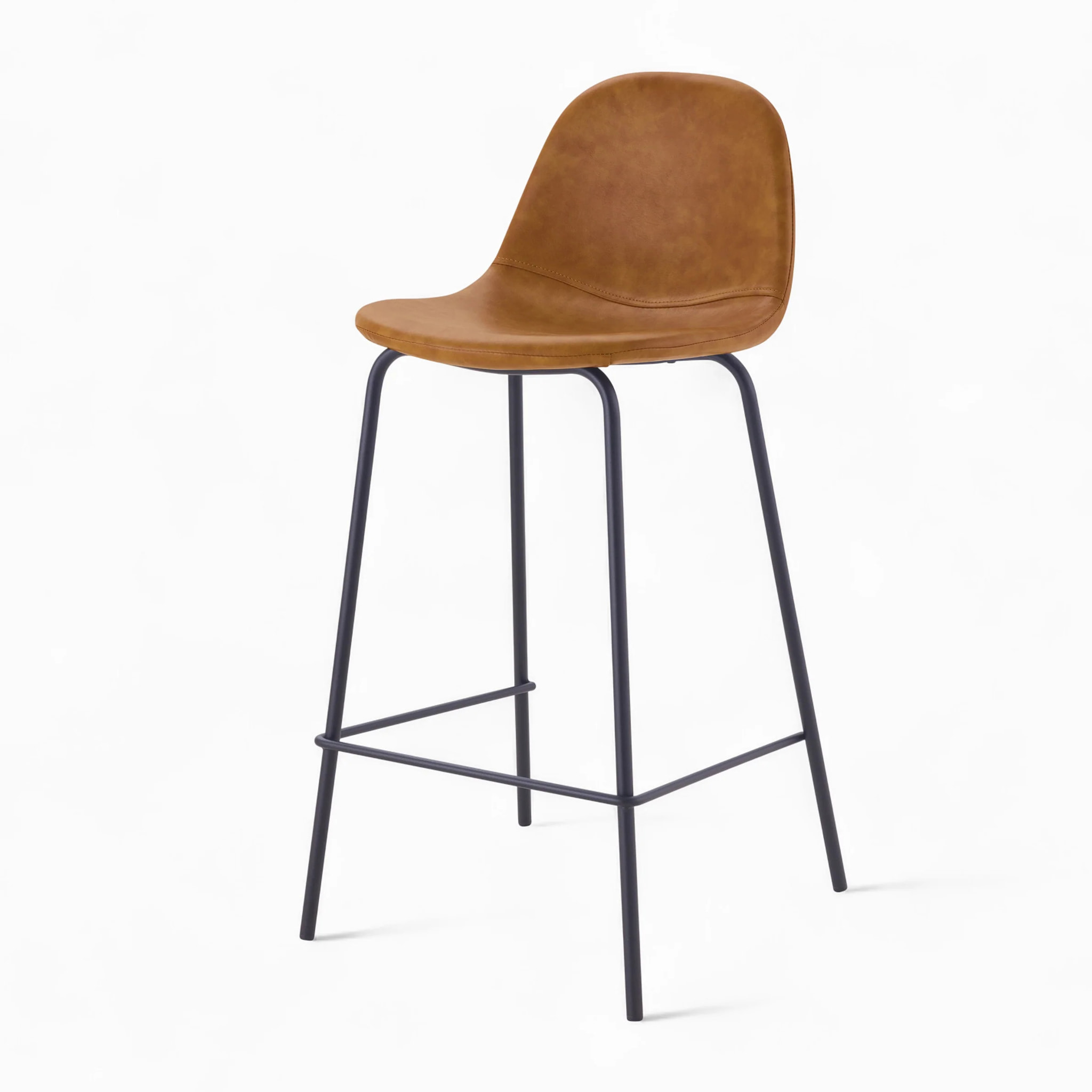 Pack 4 chaises pour îlot central camel et grises/noires 65 cm - Henrik