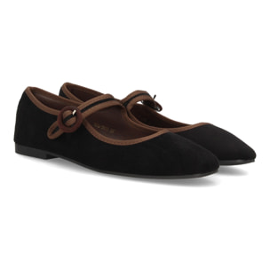 Bailarinas mujer con hebilla circular ajustable