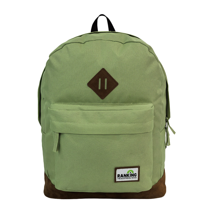 Zaino Americano Ranking Verde. Compartimento per laptop. Schienale imbottito.