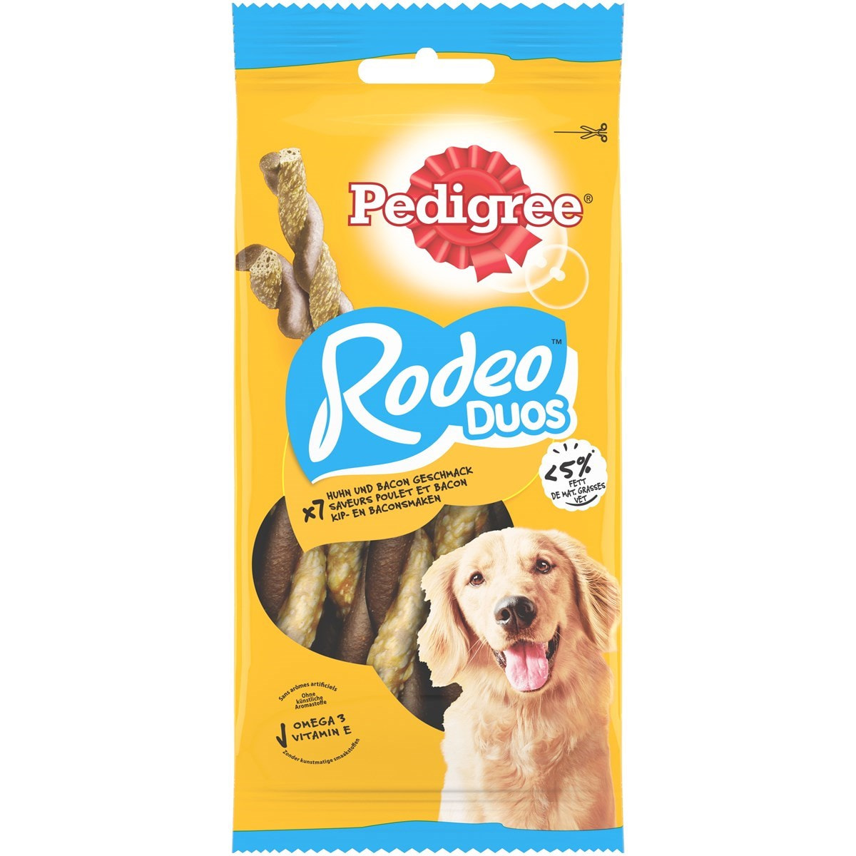 PEDIGREE Rodeo Duos Récompenses poulet & bacon 175 Friandises pour chien 25x7