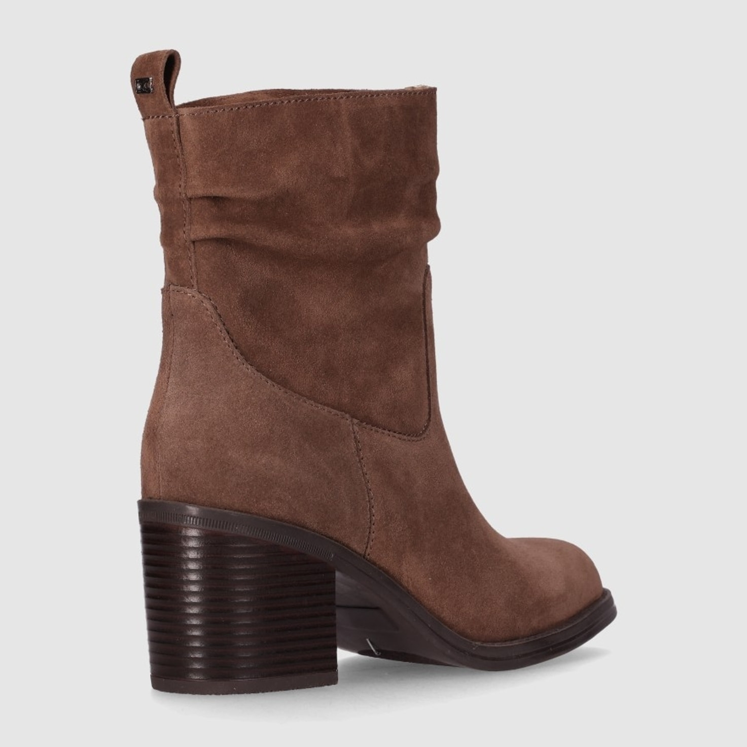 Botines de Serraje - Taupe - Tacón: 5 cm