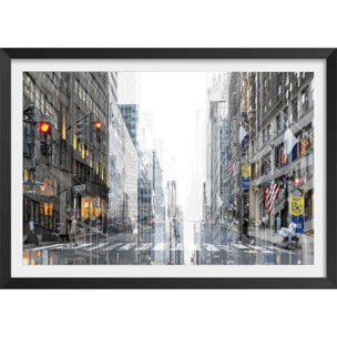 Poster madison square abstraction Affiche + cadre en bois - Noir