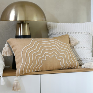 Coussin beige  rectangulaire avec relief - Beige