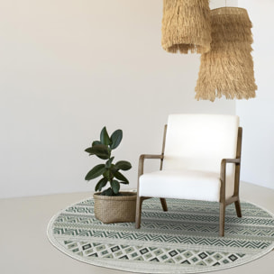 Tapis extérieur tissé kilim rond KOKI