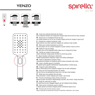 Pommeau de douche en ABS Yenzo Spirella