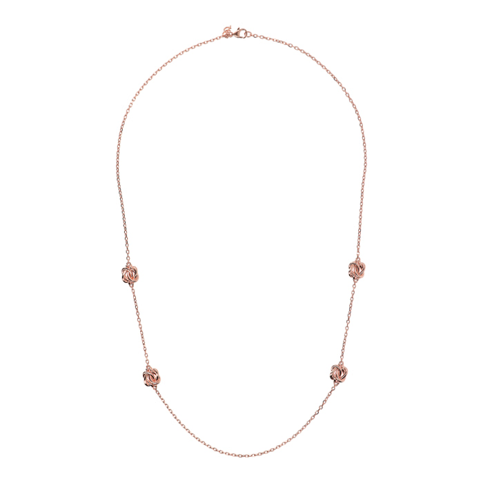 Collana Lunga Con Nodi in Golden Rosé Placcata Oro Rosa 18kt