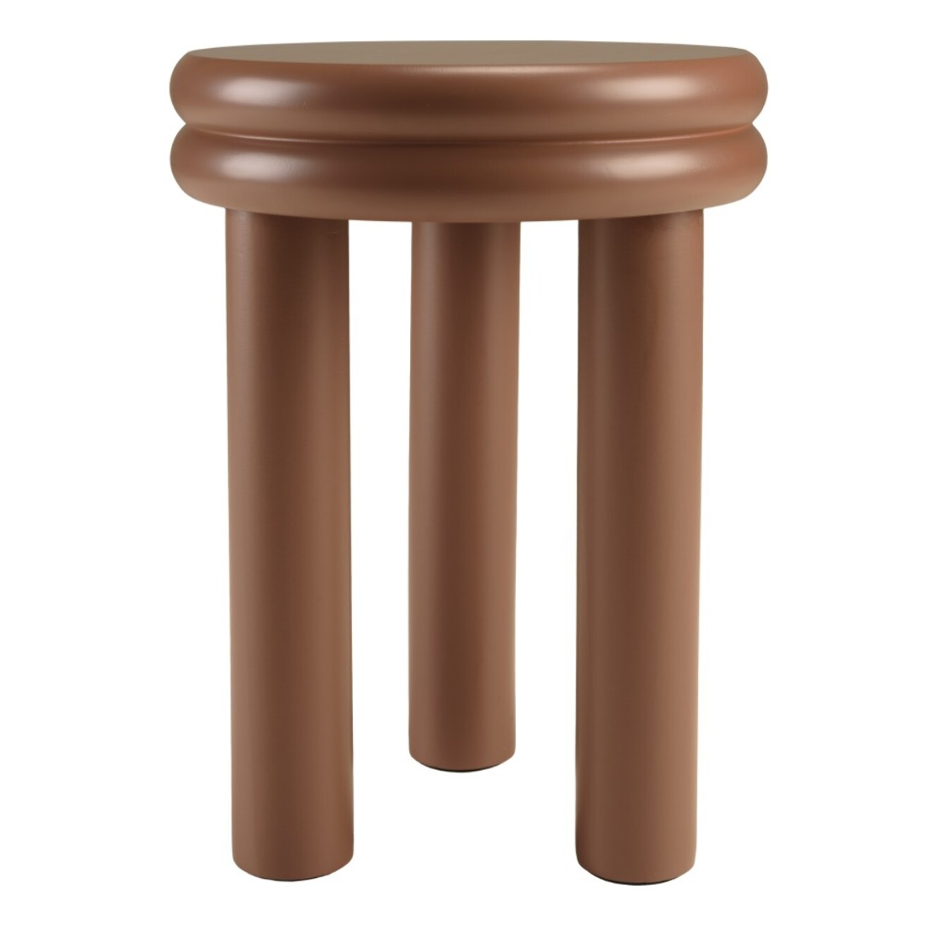 AGATHE - Table d'appoint ronde en bois peint terracotta D35cm