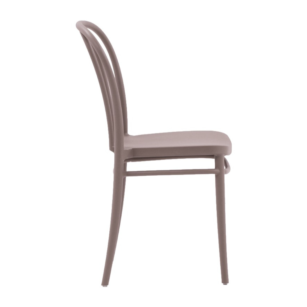 Set 2 sedie impilabili in polipropilene colore tortora