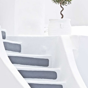 Poster escalier blanc paros Affiche sous cadre noir