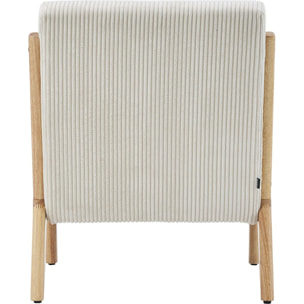 Fauteuil en bois et velours côtelé - LANNA