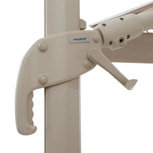 Parasol déporté rectangulaire multi-toile "Melhia" lin 4 x 3m en aluminium acier et oléfine