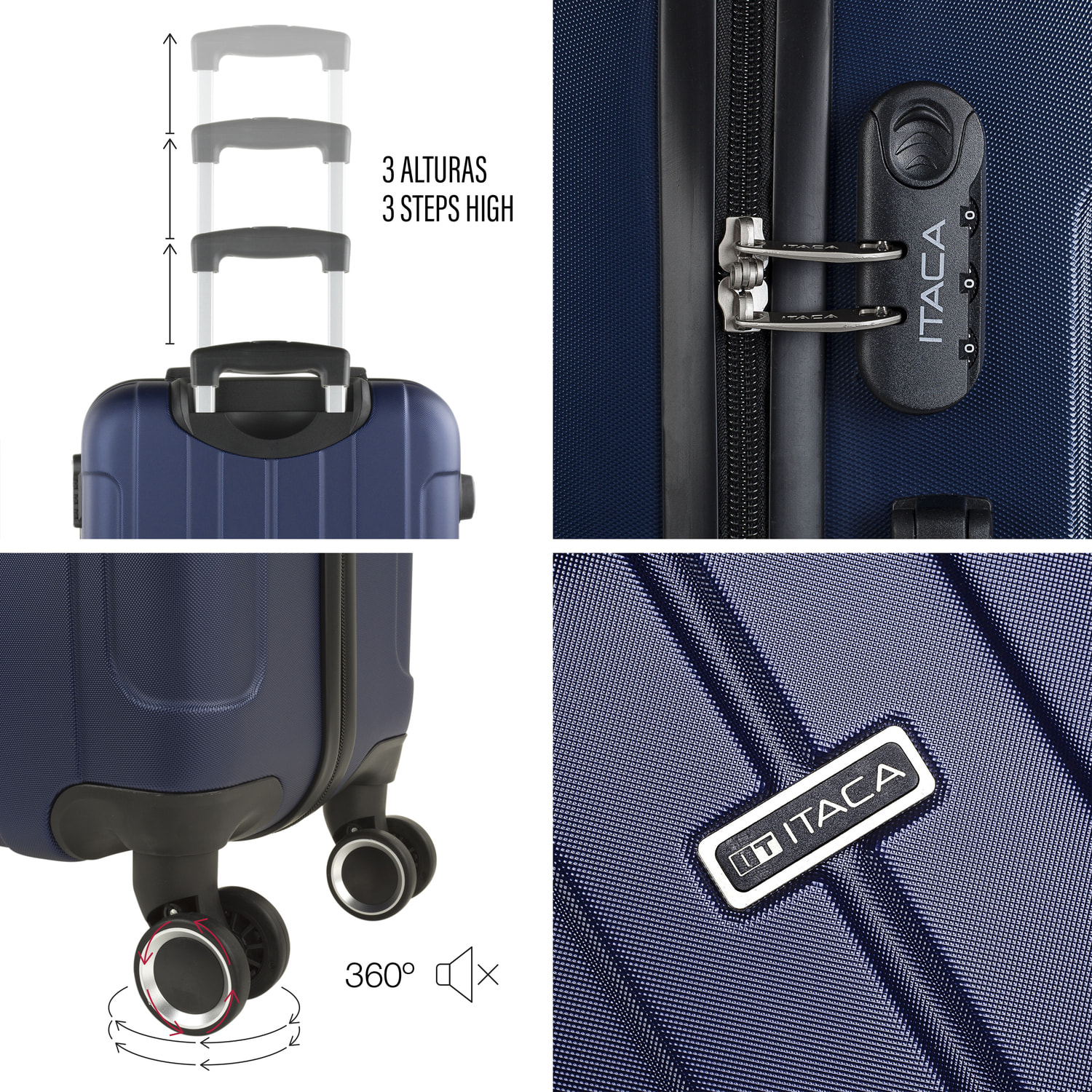 Trolley Mediano 60 Cms  Y Neceser Itaca Diamond Marino