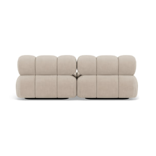 Ruby - canapé droit 4 places avec double méridienne - assise profonde - en velours texturé - Beige