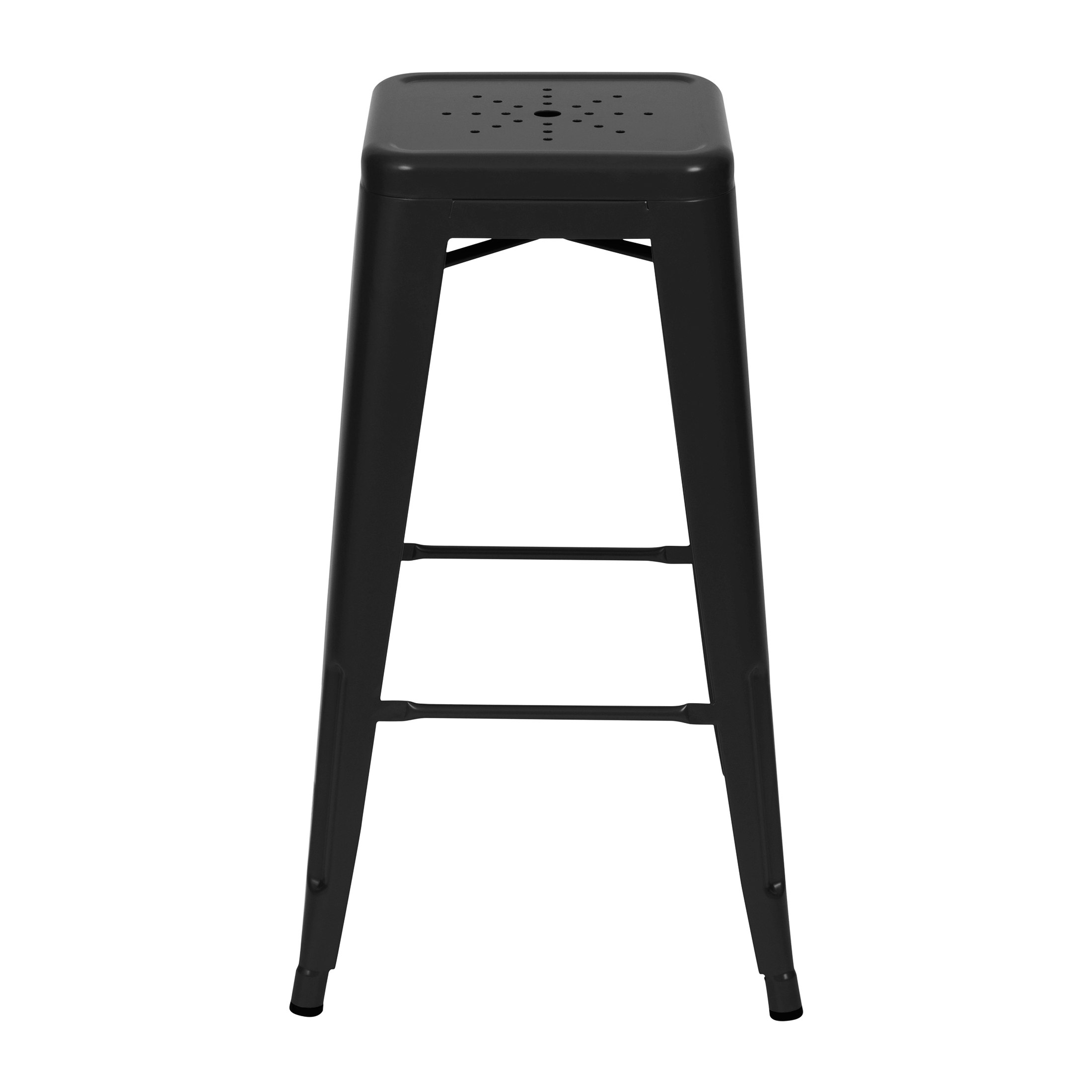 Tabouret de bar mi-hauteur Indus noir mat 66cm (lot de 2)