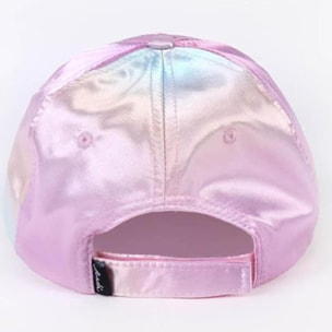 Gorra con visera curva de peppa pig y sus amigos - color rosa - apta de 4 a 8 años - con material brillante - gorra para niños con velcro trasero ajustable