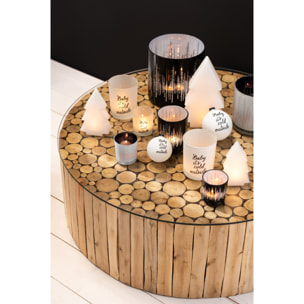 J-Line photophore Baby - verre - blanc/noir - small - 2 pcs