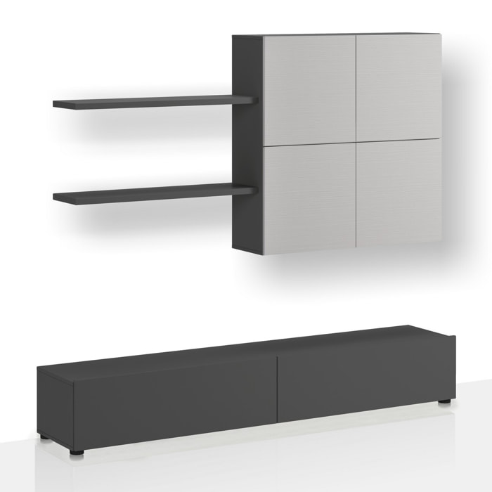 Oresteluchetta Parete soggiorno CARDIFF GRAPHITE LARICE