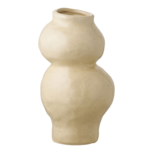 Vaso in ceramica beige a due sfere sovrapposte ø10,5x19,5 cm