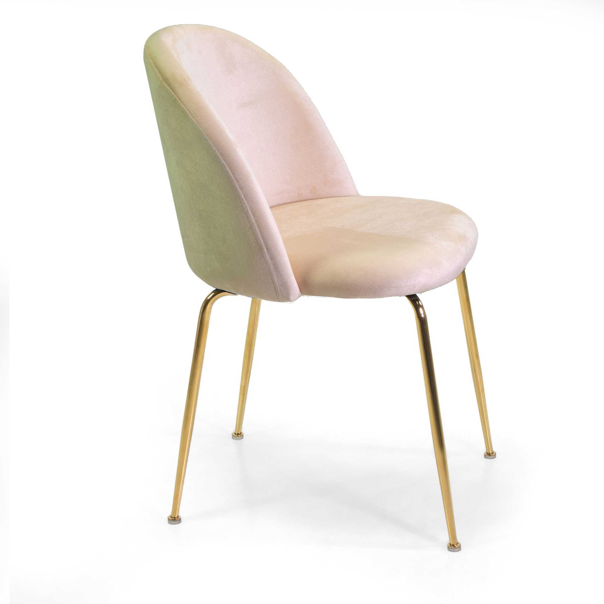 Sedia Sammi Vacchetti in velluto crema con struttura oro cm50x57h/77,5