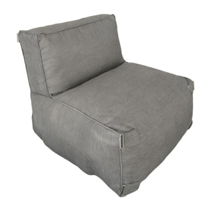 VERONE Salon de jardin modulable 4 places gris en tissu déperlant