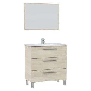 Mueble baño alise 3c 80cm color roble con espejo, sin lavabo