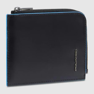 Piquadro Portafogli portacarte di credito in pelle con porta monete, schermato con protezione RFID