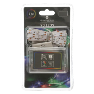 Ruban LED à pile multicolore L330cm