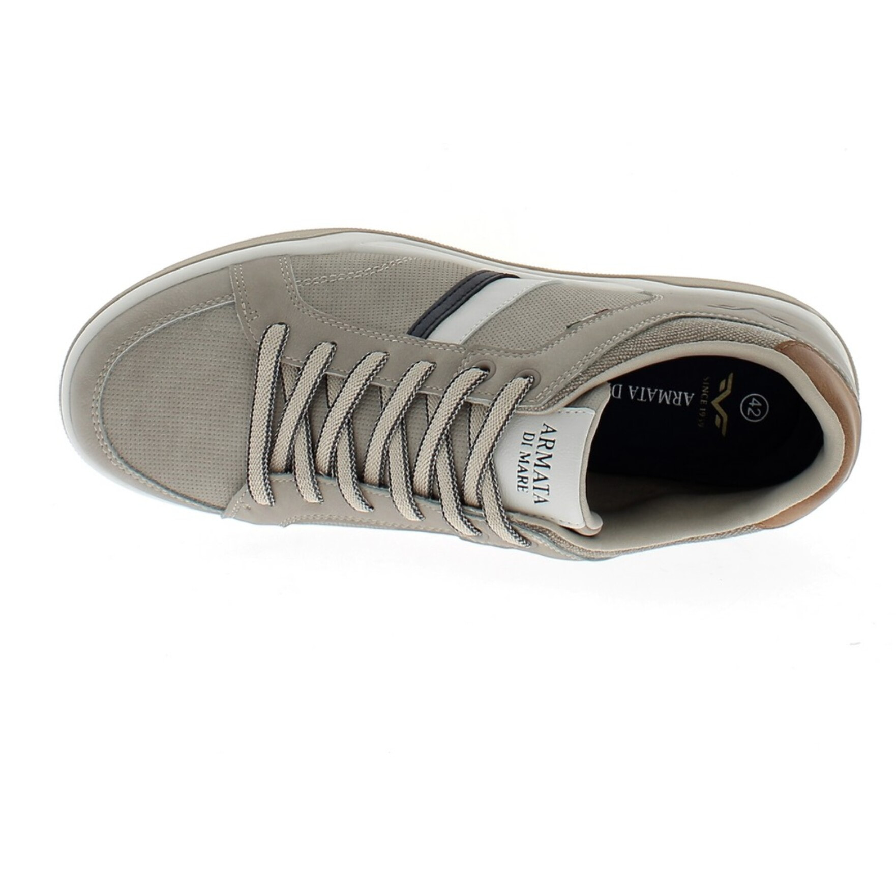 Armata di Mare Scarpe Uomo Sneakers Basse Stringate con Soletta Rimovibile in Memory Foam AMU S25M730 Beige