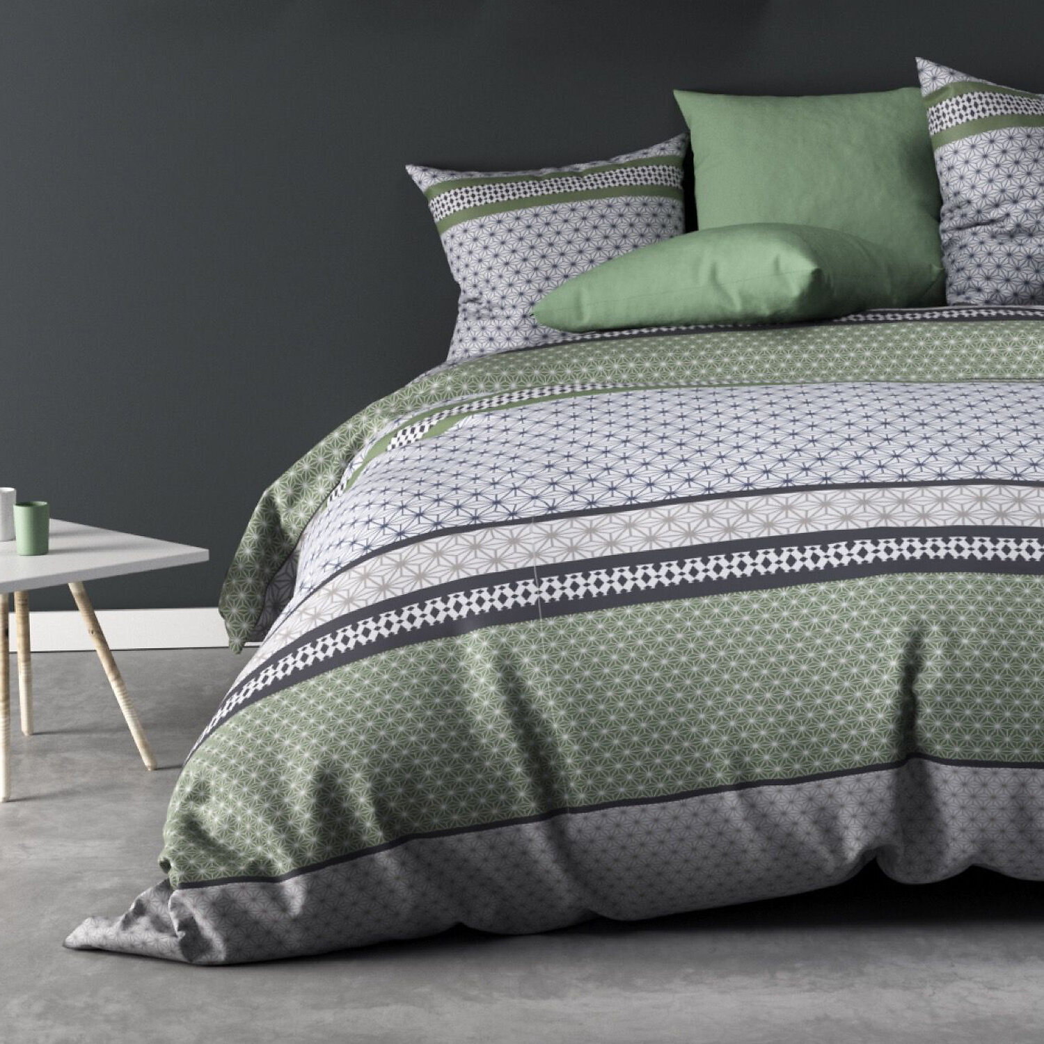 Parure de couette 2pcs 100% microfibre 55gsm vaxo vert