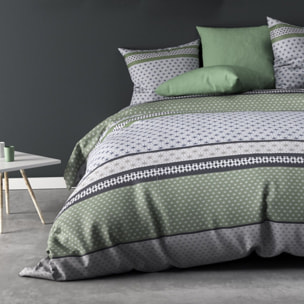 Parure de couette 2pcs 100% microfibre 55gsm vaxo vert