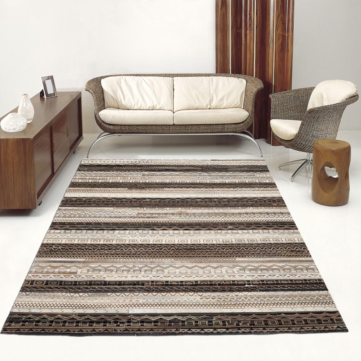 Tapis peau de vache kilim fait main VINI