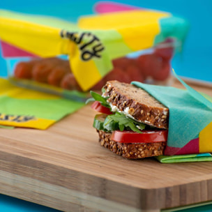 Lot de 3 wraps en cire d'abeille type film alimentaire Tasty Green