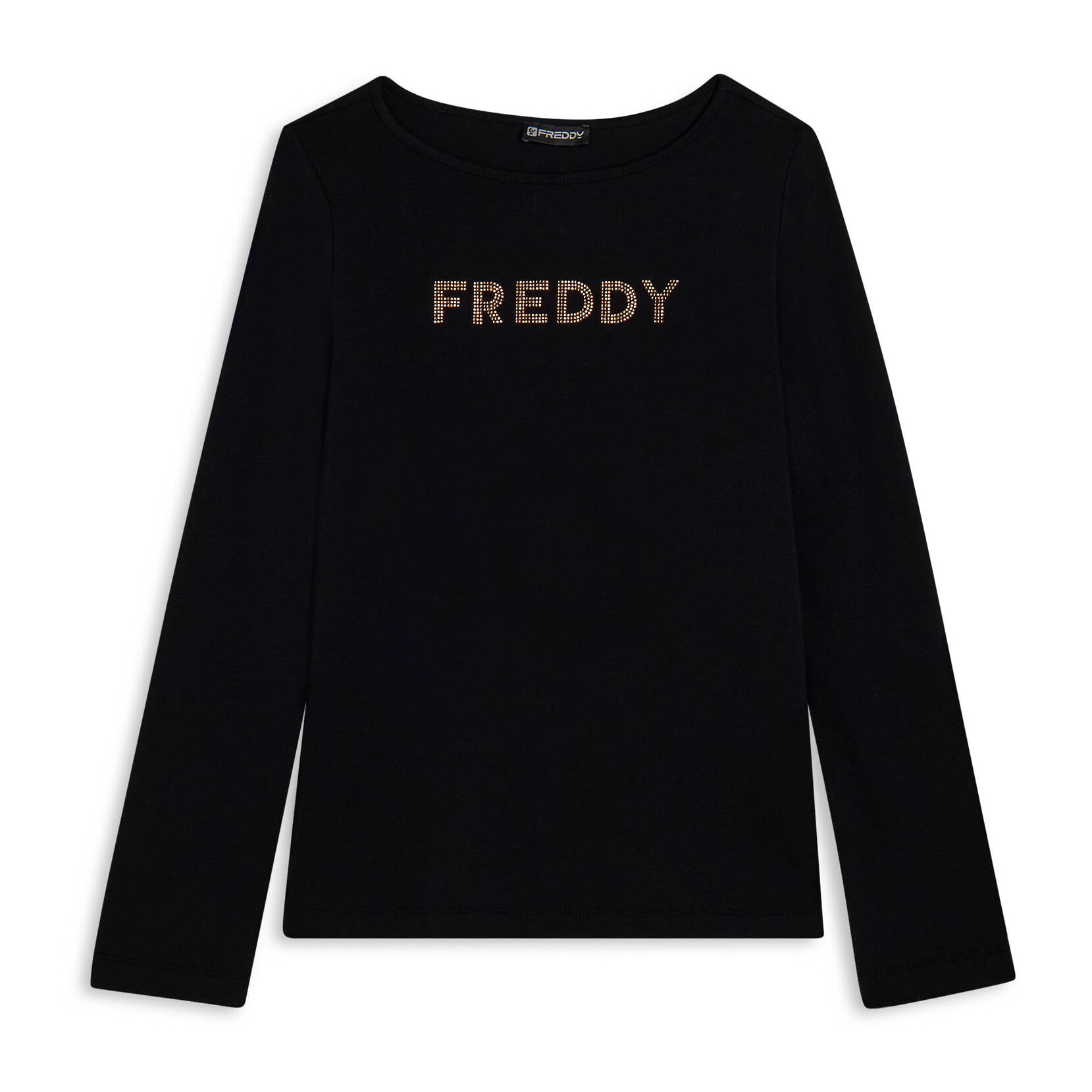 T-shirt a maniche lunghe in jersey con logo FREDDY in strass
