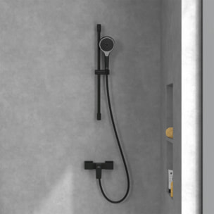 Mitigeur mécanique douche Architectura Square Noir mat + Ensemble de douche Verve Showers 3 jets Noir mat