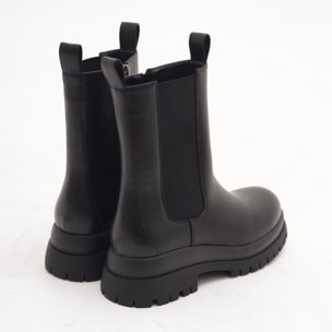 STIVALETTO ELASTICO E ZIP NERO