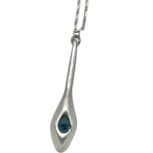 Collar largo Cristal Tear en cristal Sw azul plata 10µ