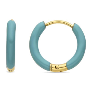 Pendientes con Lacado Verde acabado oro 18k