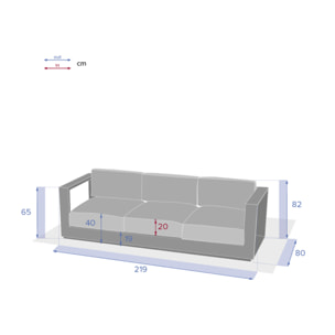 Canapé de jardin Allure Graphite & Gris zebrano
