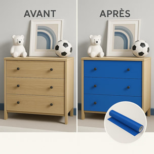 Rouleau adhésif décoratif Vinyle au Mètre - Bleu marine - Sticker Lavable Imperméable Mur Cuisine Meubles