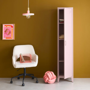 Armoire chambre en acier rose. 4 espaces de rangement. casier