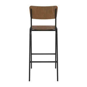 Lot de 2 chaises de bar 75 cm en bois - Clem