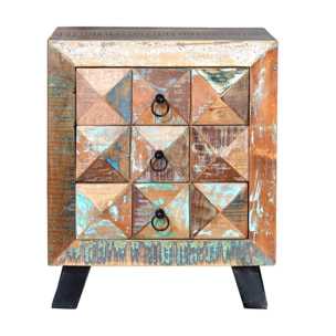 Mesita - madera reciclada y hierro - 50x40x60cm