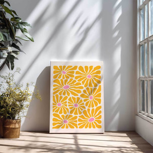 Tableau fleurs solaires stylisées Toile imprimée
