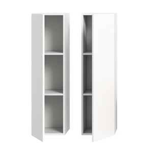 Ethan – 2 armoires murales – blanc - 110 cm - Bois / Blanc